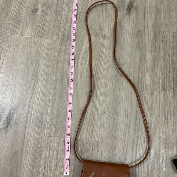 Vtg Stefano Brown Gold Tone Leather Crossbody Handbag 80s 90s Classic Long Strap - Picture 9 of 9